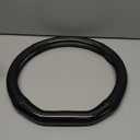 Car Carbon Fiber and Leather D-Shape Steering Wheel Cover, Stylish car Non-Slip Leather car Interior 15 inches Universal Black