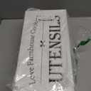 LIBODOUR Utensil Holder, Utensil Holder For Kitchen Counter,Large Cooking Spatula Organizer,Farmhouse Wooden Big Storage With 3 Compartments Rustic Flatware Spoon Tool Organizer (White) (Medium)