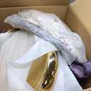 Adjustable Bar Stools Set of 2, Backless Swivel Round Counter & Bar Height Chairs, Modern Gold Metal Frame Barstools for Kitchen Island, Dining Room, Home Bar, Gold