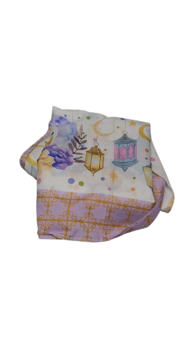 Ramadan Moon Lantern Floral Table Runner, Seasonal Kitchen Dining Table Decoration for Home Party Decor 13x72 Inch