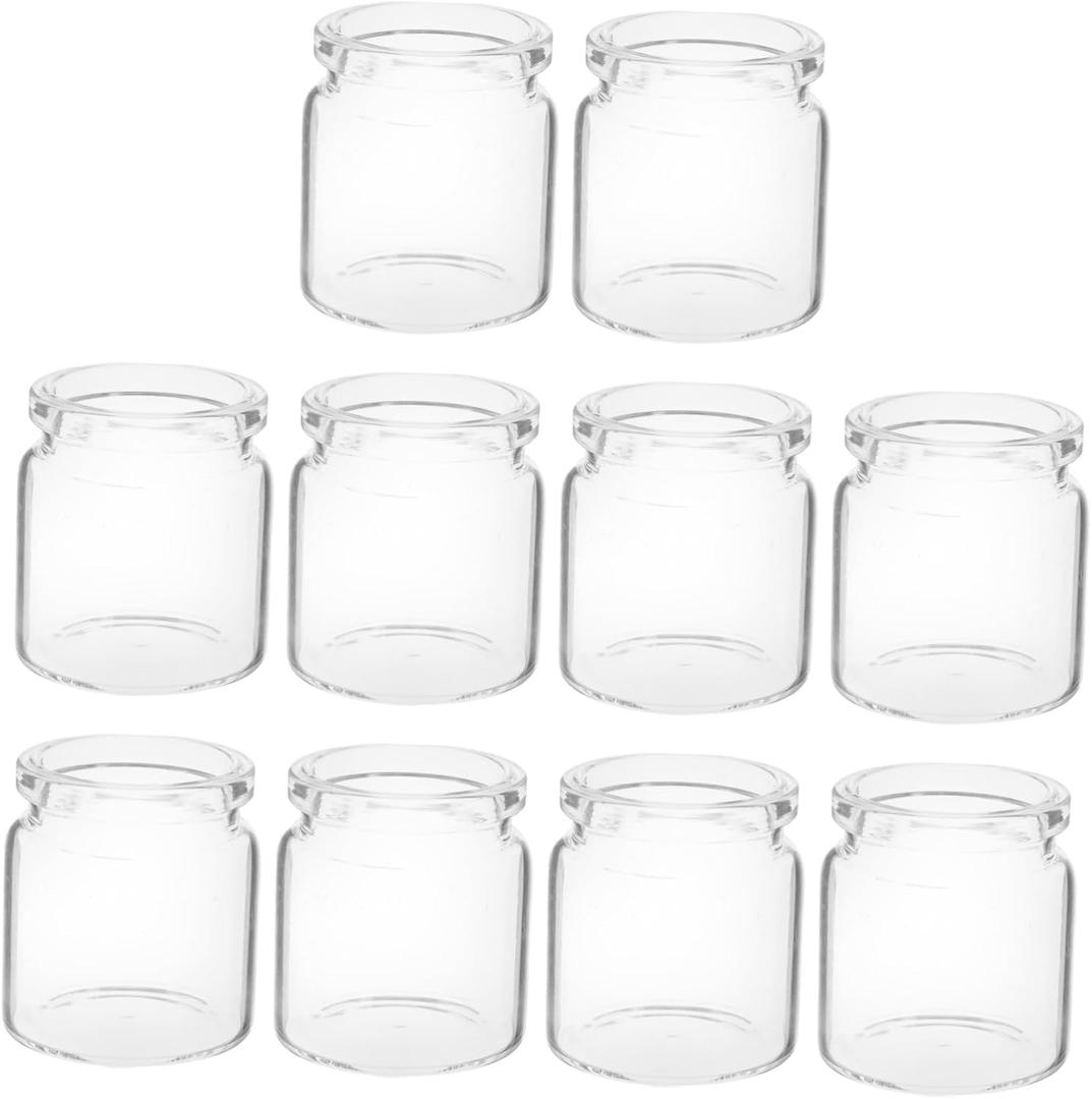 SUPVOX 10pcs Miniature Landscape Bottles Glass Test Tube Vases for Air Plants Succulent Planting Display for Desk Home