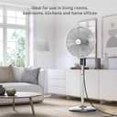 Holmes 16 Inch Chrome Digital Metal Stand Fan 3 Speeds 75 Degree Oscillation 20 Degree Head Tilt Adjustable Height Quiet Operation Remote Control for Home Office Bedroom Living Room