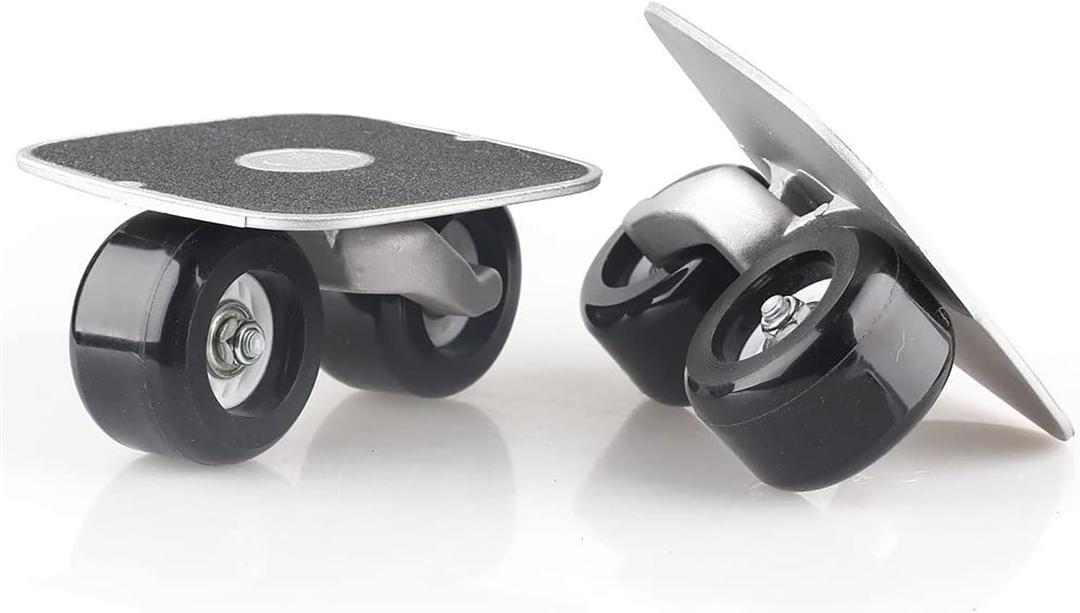 Black Portable Roller Road Drift Plate Skates Anti-Slip Board Aluminum Truck with PU Wheels with ABEC-7 608 Bearings
