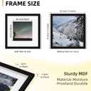 YESKAY 12x12 Picture Frame Set of 9, Photo Gallery Wall Frame Set, Display Pictures 8x8 with Mat or 12 x 12 Without Mat, Square Frame Picture Frames Collage Wall Decor, Black