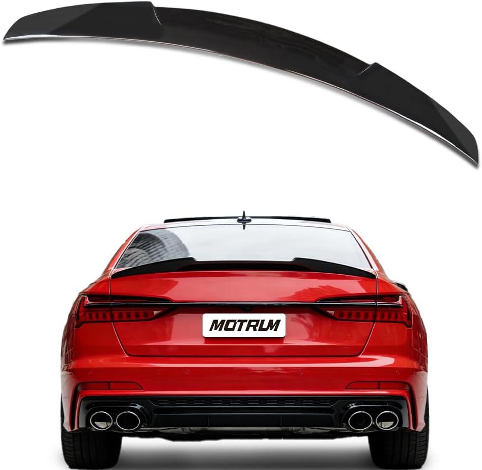 ABS Rear Spoiler Wings Compatible with Au-di A6 S6 C8 Sedan 2019 2020 2021 2022 2023 2024, [Glossy Black Style] Rear Trunk Spoiler Lip Tail Wing Rear Trunk Lid