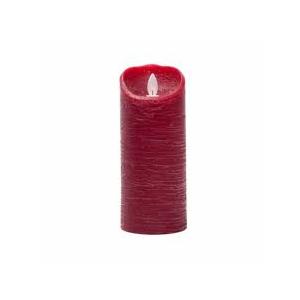 Sterno Home Expressions Flameless Wax Rustic Pillar Candle - Red, 3 x 7 in