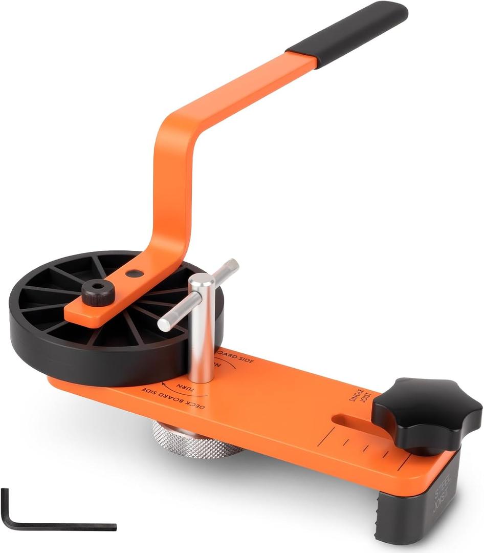 Deck Board Straightening Tool - Lever Bending & Locking Tool to Tighten Gaps & Fix Warping Fast - for Faster Deck Installation on Single, Double & Metal Joists