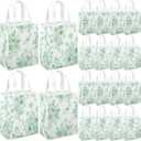 Wovnet 30 Pcs Sage Green Floral Gift Bags with Handle Reusable Non Woven Vintage Floral Tote Party Favor Bags Spring Flowers Treat Goodie Bag for Wedding Bridal Shower Tea Party 10 x 8 x 4 Inch, 1 count