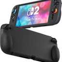 RHOTALL Silicone Protective Case for Nintendo Switch 2 (2025), Full-Body Soft Shockproof Anti-Slip and Anti-Scratch Protective Shell with Ergonomic Grip Cover for Switch 2  Black