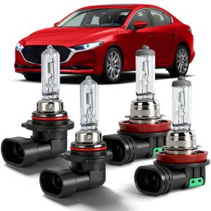 OQSNCV Fit for Mazda 3 (2010-2018) Halogen Headlight Bulbs, 9005 High Beam + H11 Low Beam Headlamp Replacement Bulbs Kit, Pack of 4