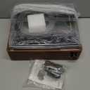 Vinyl Record Player Turntable with Built-in Bluetooth Receiver & 2 Stereo Speakers, 3 Speed 3 Size Portable Retro Record Player for Entertainment and Home Decoration (Brown)