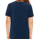 2 x storeofbaby Navy Blue Tops for Girls Tween Short Sleeve Tee Casual Flowy Solid Shirts (Blue, L)