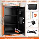 Black 22.05" Tall Wall Safes Between Studs 16" Centers with Fireproof Bag