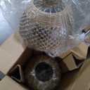 Mini Rattan Pendant Lights Set of 2, Rattan Hanging Light Fixture 7.9" Boho Wicker Pendant Lighting Seagrass Rattan Chandeliers for Dining Room Kitchen Island Bedroom Hallways 