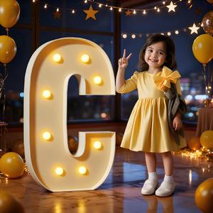 Marquee Letters 3 Feet Tall Large Light Up Letters C Happy Birthday Decorations Marry Me Engagement Party Decor Yellow Light Birthday Decorations Balloon Arch Kit Foam Sign C