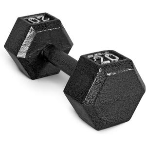 CAP Barbell Cast Iron Hex Dumbbell | Multiple Options (20 lb, Black, Single)