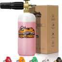 Foam Cannon Kit, 1L Bottle Snow Foam Cannon with 5 Pressure Washer Nozzle Tips, 1/4 Inch Quick Connector, Compatible with Gas Pressure Washers&Electric Pressure Washers (White)