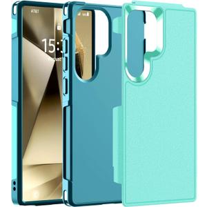 Hualele for Samsung Galaxy S24 Ultra Case,[Military Grade Protection] [Dropproof Shcokproof] Non-Slip Grip Dual Layer Rugged Heavy Duty Galaxy S24 Ultra Phone Case,Light Green