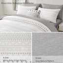 WONGS BEDDING Boho Comforter Set King Size,7 Pieces Grey White Geometric Bohemian Bed in a Bag Comforter Complete Striped Bedding Set for All Season with Sheets,Pillowcases & Shams Soft Microfiber