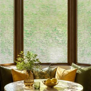 Window Privacy Film, 3D Stained Glass Window Film, 23.6x35.4in | Decorative Window Privacy Film for Bathroom, Front Door, Home, Sun Blocking Heat Control, Static Cling, Verdant Drift
