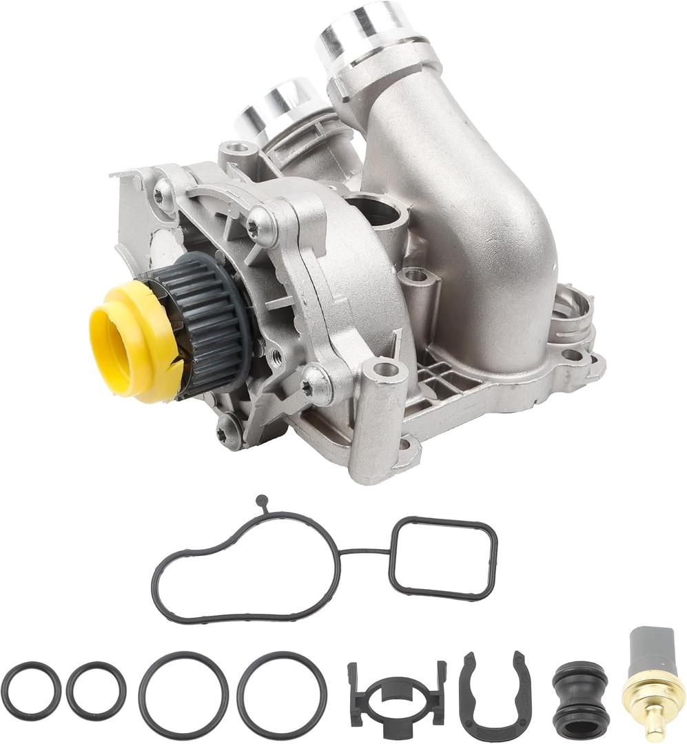 Dasbecan Aluminum Electric Engine Water Pump Assembly Replaces# 06H121026CQ 06H121026AB Compatible with 2008-2016 Audi A3 A4 A5 A6 Q3 Q5 TT VW Beetle CC Eos GTI Jetta Passat Tiguan 2.0L 2.0T