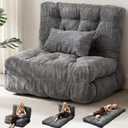 Folding Sofa Bed Twin/Full Floor Couch for Adults Corduroy Tri-Fold Foldable Floor Mattress with Pillow Back Support, Fold Out Sleeper Chair Bean Bag Guest Bed Couch Lounge for Living Room Bedroom (Twin 80x39 Inch, Corduroy Dark Gray)