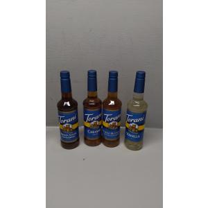 Torani Syrup, 25.4 Ounces (Pack of 4), Brown Sugar Cinnamon, Caramel, Peanut Butter Cream, Vanilla Syrup