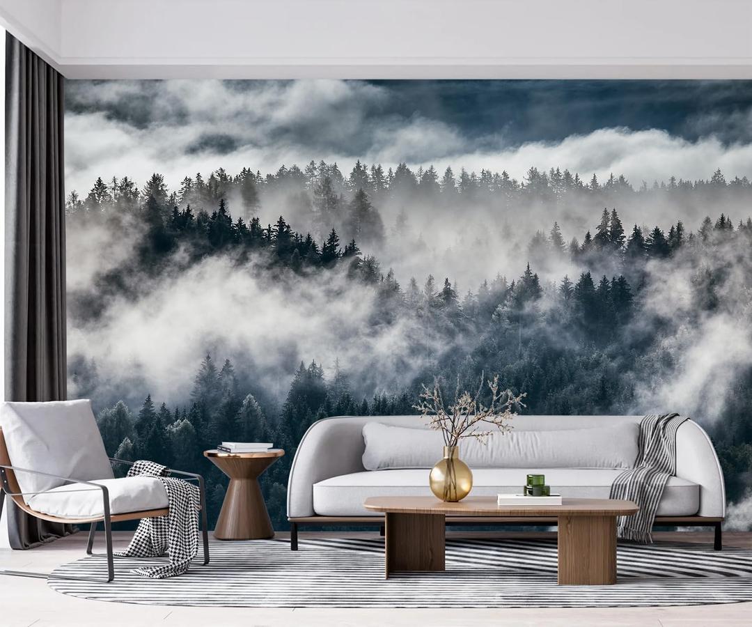 YQWDMX -Misty Forest Bedroom Wallpaper XT20 L 180" x 115"