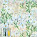 QHY Sunshine Privacy Window Film with Installation Tool Decorative Stained Glass Window Stickers Reusable Window Film (Leafy Daisy, 17.5 x157.4)