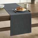 ZeeMart Basic Linen Style Table Runner, 14 x 72 Inch Charcoal, Rustic Farmhouse Grey Table Runners 72 Inches Long, Everyday Polyester Table Runner - Machine Washable & Easy Care