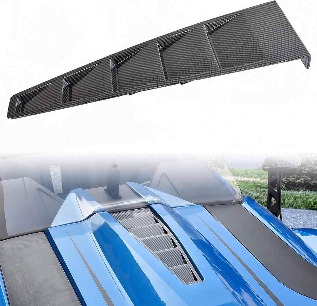 Center Hood Vent for Slingshot All Model, Carbon Fiber Color Turbo Hood Panel trim Center Vent Hood for 2015-2023 Polaris Slingshot Exterior Accessories, Replace OEM #5452300 Center Hood Vent for Slingshot All Model, Carbon Fiber Color Turbo Hood Panel trim Center Vent Hood for 2015-2023 Polaris Slingshot Exterior Accessories, Replace OEM #5452300