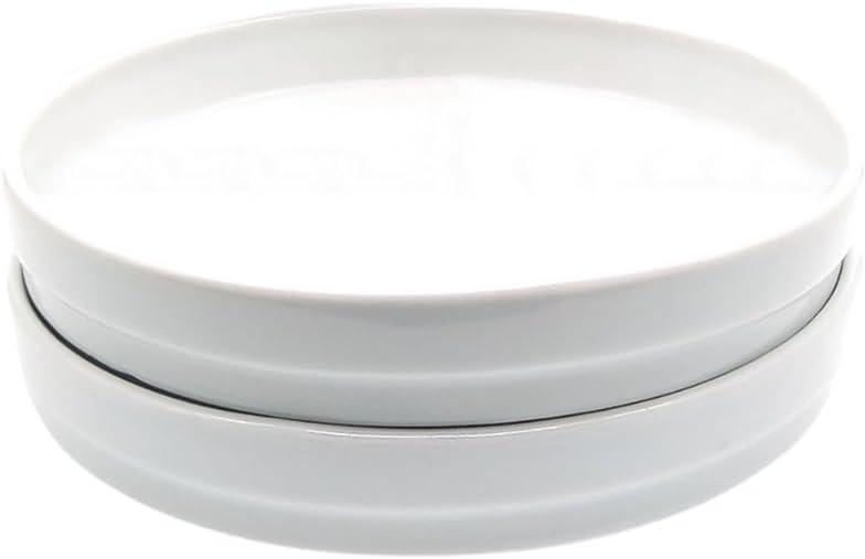 Elk and Friends Kids 7.8 Porcelain White Plates | Suitable for Babies/Toddlers | Microwave & Dishwasher Safe | Non Slip Dinnerware | Snack Dishes | 2 Pack