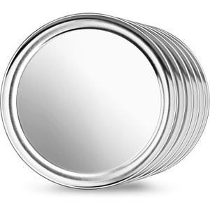 New Star Foodservice Restaurant-Grade Aluminum Pizza Pan/Tray, Wide Rim, 12 Inch, Pack of 6