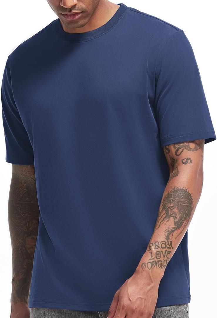 VEIISAR Men's Heavy Weight Crew Neck T-Shirt Mens Premium Cotton Pre Shrunk Tee Royal Blue XXXL VEIISAR Men's Heavy Weight Crew Neck T-Shirt Mens Premium Cotton Pre Shrunk Tee Royal Blue XXXL