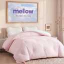 Mellow Marshmellow Comforter, Oeko-TEX Fabric (Pink, Twin/Twin XL) | Extra Fluffy Double-Stuffed Down Alternative Duvet Insert, All-Season Temperature Balancing, Box Stitch, Full / Queen)