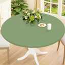 Smiry Round Spandex Tablecloth, Elastic Fitted Washable Tablecloths for 18"-24" Tables, Waterpoof Stretch Picnic Table Cover for Dining, Indoor and Outdoor, Sage Green
