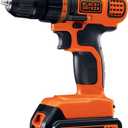 BLACK+DECKER 20V MAX Cordless Drill and Driver, 3/8 Inch, With LED Work Light, Battery and Charger Included (LDX120C)