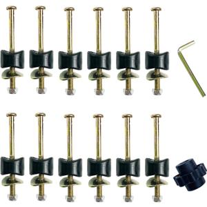12 PCS Long Trampoline Screws and Bolts, Trampoline Bolts and Nuts, Trampoline Enclosure Pole Gap Spacers, Trampoline Replacement Accessories (Screw Length: 95mm)