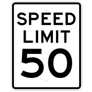 Speed Limit Sign, 50 MPH