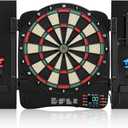 Electronic Dartboard Cabinet, Digital Soft Tip Dartboards with LED Scoreboard, Dart Board Set with 40 Games 420 Variants, 6 Darts, 100 Tips