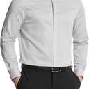 Michael Kors Men's Dress Shirt Comfort Stretch Regular Fit (16.5" Neck 36"-37" Sleeve)