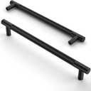 Asidrama 10 Pack 7.5 Inch(192mm) Matte Black Cabinet Pulls Knurled Cabinet Handles Cupboard Handles Kitchen Cabinet Hardware for Cupboard Drawer Pulls