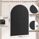 35" x 24" Large Arched Magnetic Board for Wall, 3-Piece Heavy Duty Metal Magnet Display Panel for Travel Souvenirs, Photo & Art Collections, Magnetic Chalkboard with Screw Mount Hardware, Matte(Black)