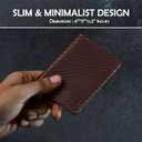 FOXHACKLE Airtag Wallet Slim Minimalist Leather Credit Card Holder for Men Women, RFID Blocking Front Pocket Mens Leather wallet (Carbon Brown)