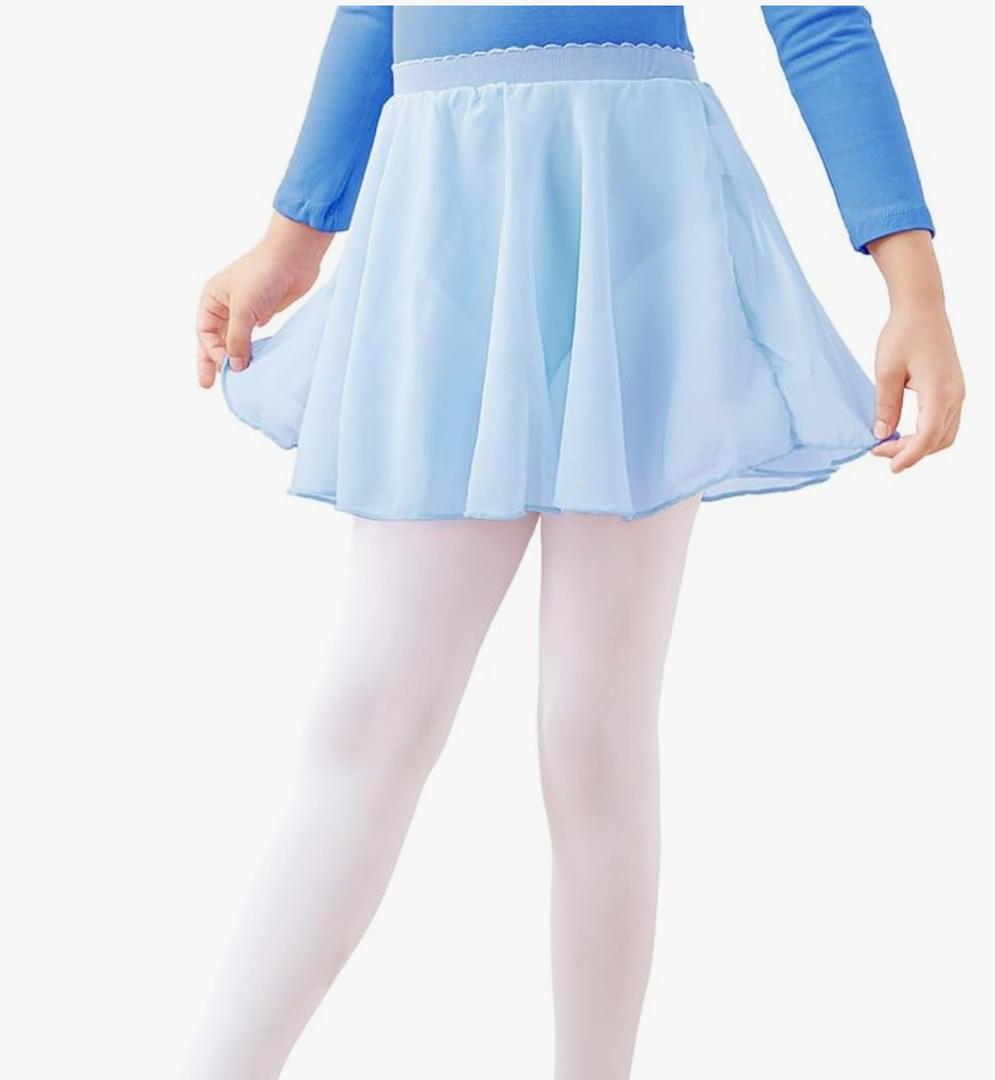 Phoeswan Dance Skirts for Girls (S/L) & Women (XL), Pull on Ballet Chiffon Skirt with Elastic Waistband