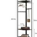 Corner Coat Rack, Corner Clothing Rack With 6 Hooks And Storage Shelf, Metal Clothes Rack Coat Stand For Entryway, Bedroom