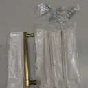 Ravinte 4 Pack 6-1/4 Inch Hole Center Solid Kitchen Cabinet Handles Brushed Brass Dresser Pulls Cabinet Drawer Pulls for Kitchen Cupboard Hardware