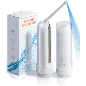 Portable Bidet - Handheld Travel Bidet with 3 High Pressure Options Bidet Sprayer, USB-C Rechargeable Electric Sprayer Toilet for Women and Men Personal Hygiene Cleaning/ Postpartum Care (180ML, White)