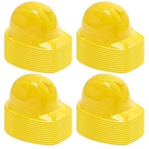 48 Pieces Party Construction Hats Kids Worker Hard Hat Plastic Builder Hat for Boys Girls Dress up Birthday Supplies (Yellow)