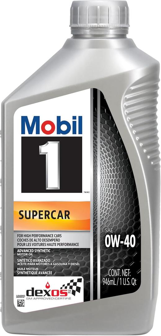 Mobil 1 Supercar Advanced Full Synthetic Motor Oil 0W-40, (Pack of 1) Mobil 1 Supercar Advanced Full Synthetic Motor Oil 0W-40, (Pack of 1)